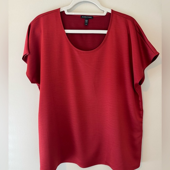 [EILEEN FISHER] Serrano Satin Scoop Neck Blouse - Picture 6 of 11